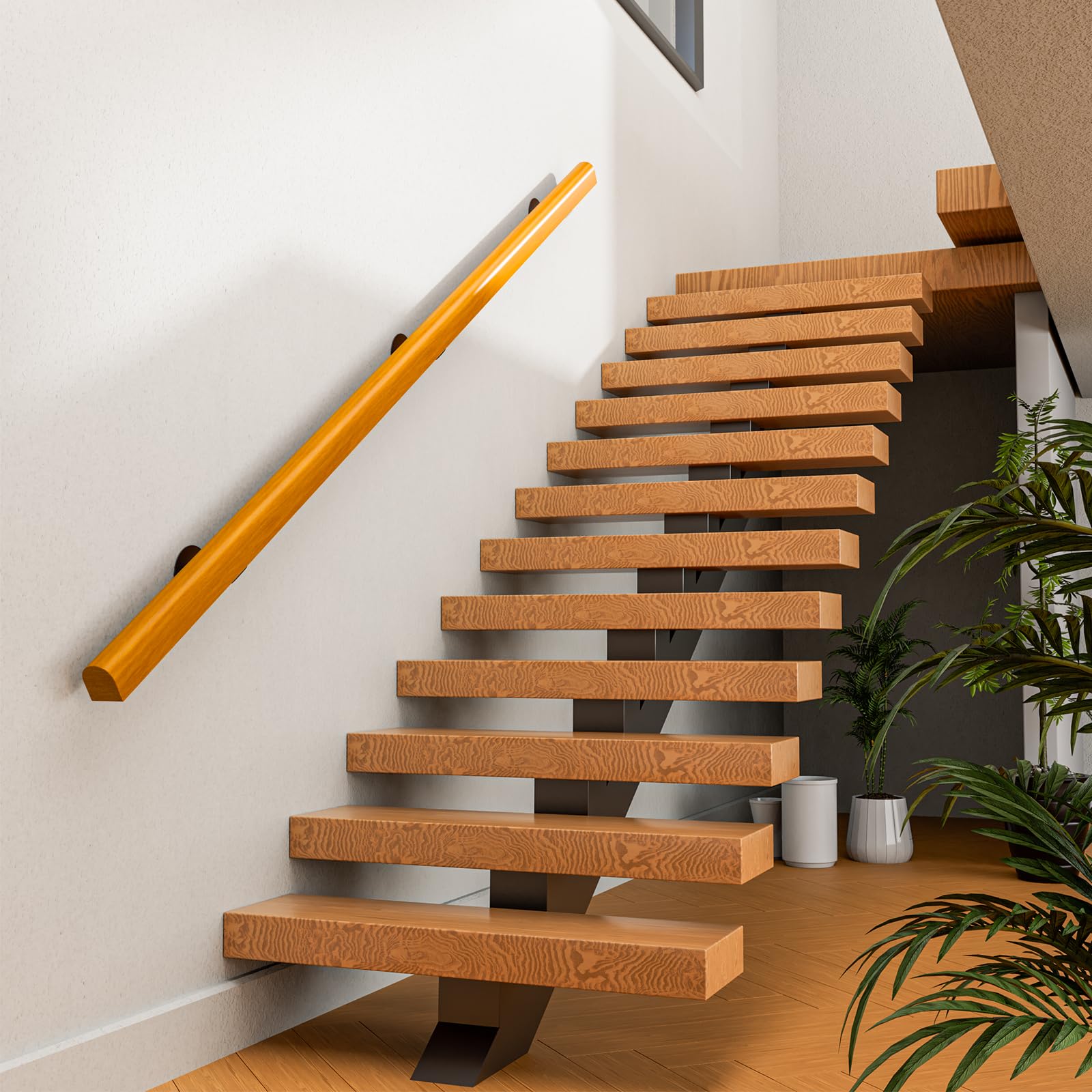 Detailed stair tread and baluster work